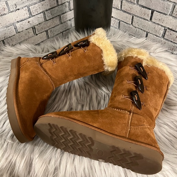 Style & Co Suede Boots With Faux-Fur Cuffs NEW - Picture 10 of 15